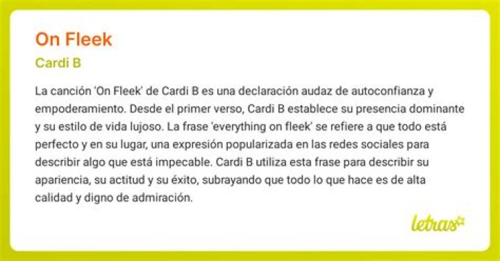 'On Fleek' - puertorriqueño Canción