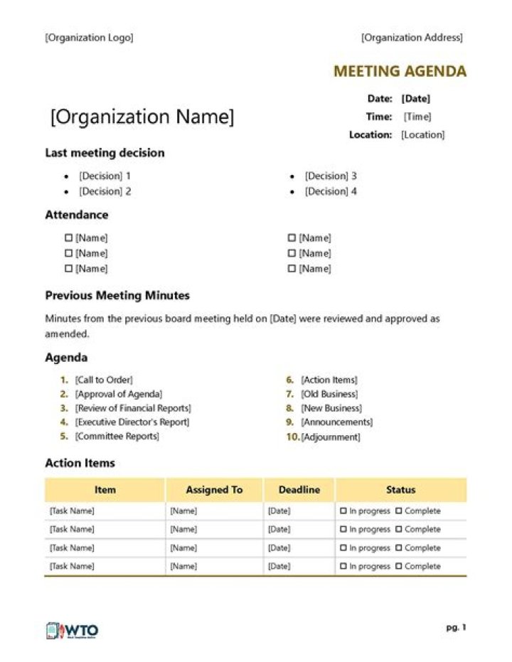 15 Free Meeting Agenda Templates for Microsoft Word