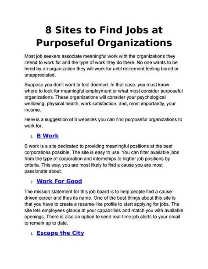 8 Sites to Find Jobs at Purposeful Organizations