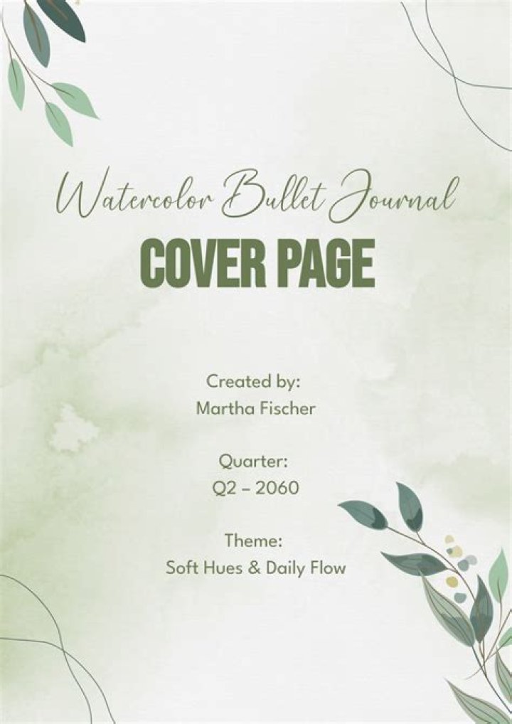 Bullet Journal with Watercolor Elements