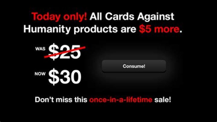 Cards Against Humanity holds reverse Black Friday 'sale' by charging extra
