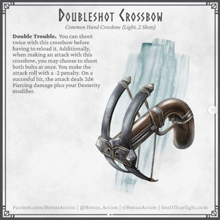 D&D 5E - 5e question: dual hand crossbows