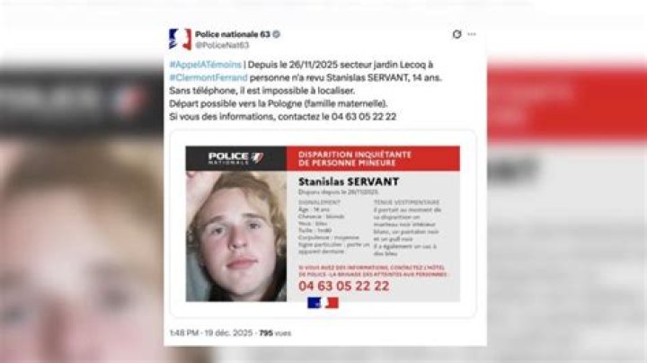 Disparition Enfant Clermont Ferrand