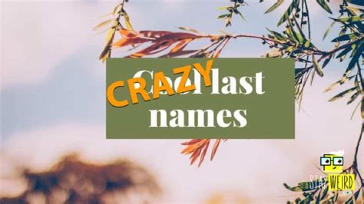 Exploring The Fascinating World Of Crazy Last Names