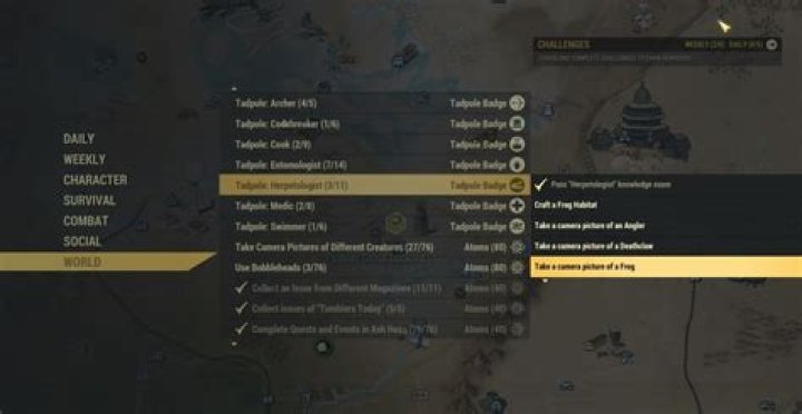Fallout 76: How to Get Possum Badges, Scout Badges & World Badges