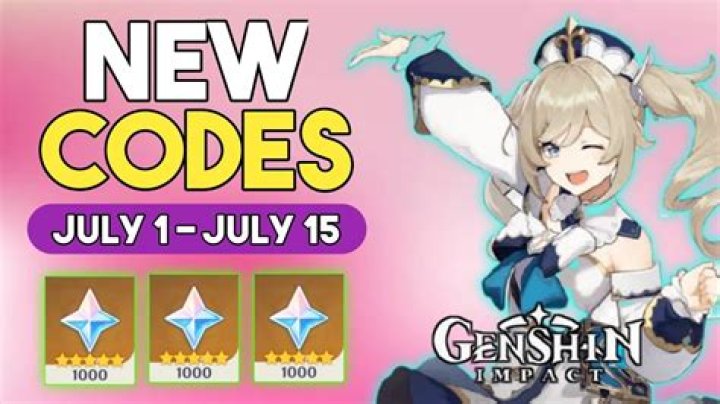 Genshin Impact Codes July 2021
