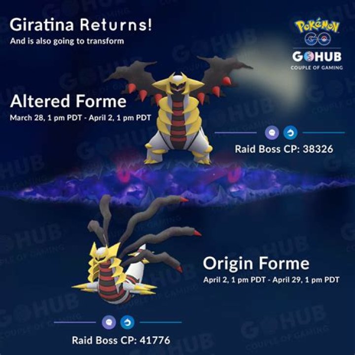 Giratina Origin and Altered Form returns to Pokemon Go