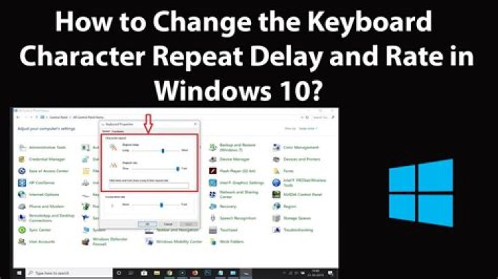 How to Change the Keyboard Repeat Rate and Delay in Windows 10