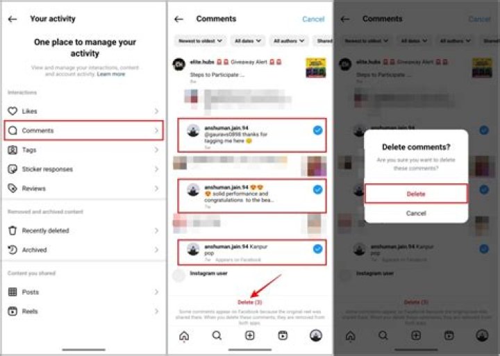 How to delete comments on Instagram
