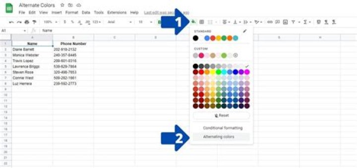 How to Use Alternate Colors in Google Sheets