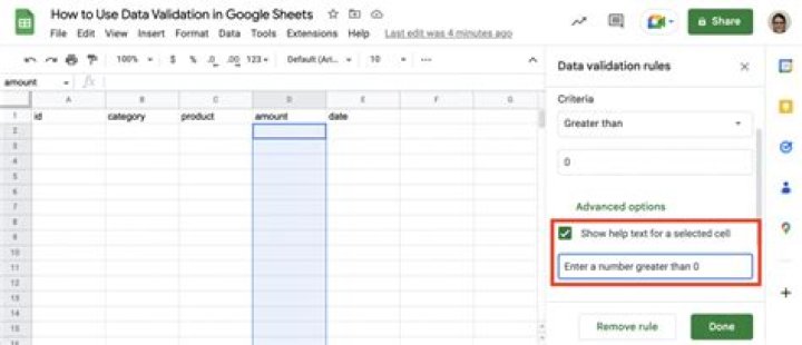 How to Use Data Validation in Google Sheets