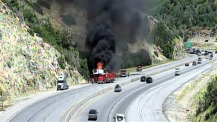 I-80 westbound was closed due to vehicle fire in Parleys Canyon