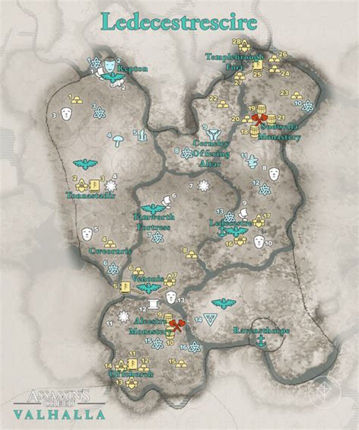Ledecestre Treasure AC Valhalla: Full List and Locations