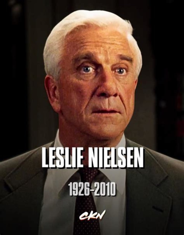 	Leslie Nielsen lets rip a final joke	