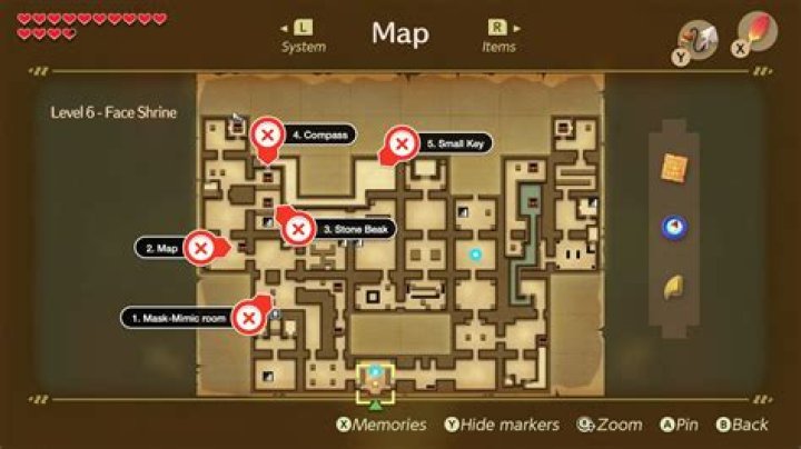 Link’s Awakening Face Shrine walkthrough and maps