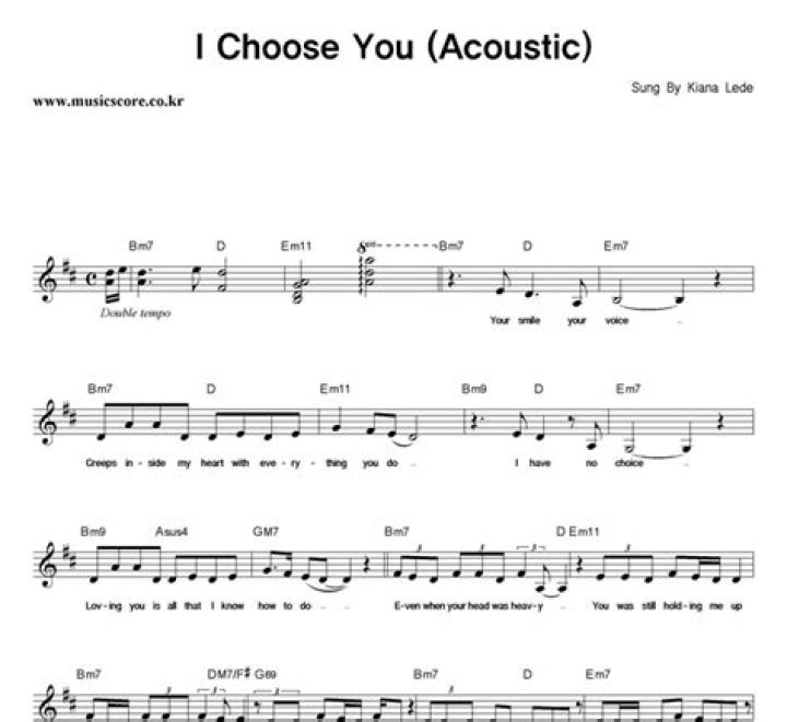 Lirik dan Chord Lagu I Choose You dari Kiana Lede