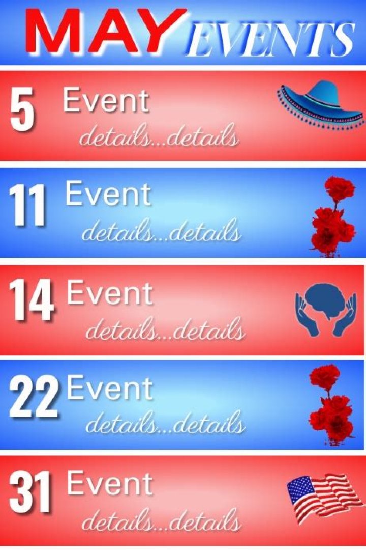 May Calendar of Events | Lifestyles