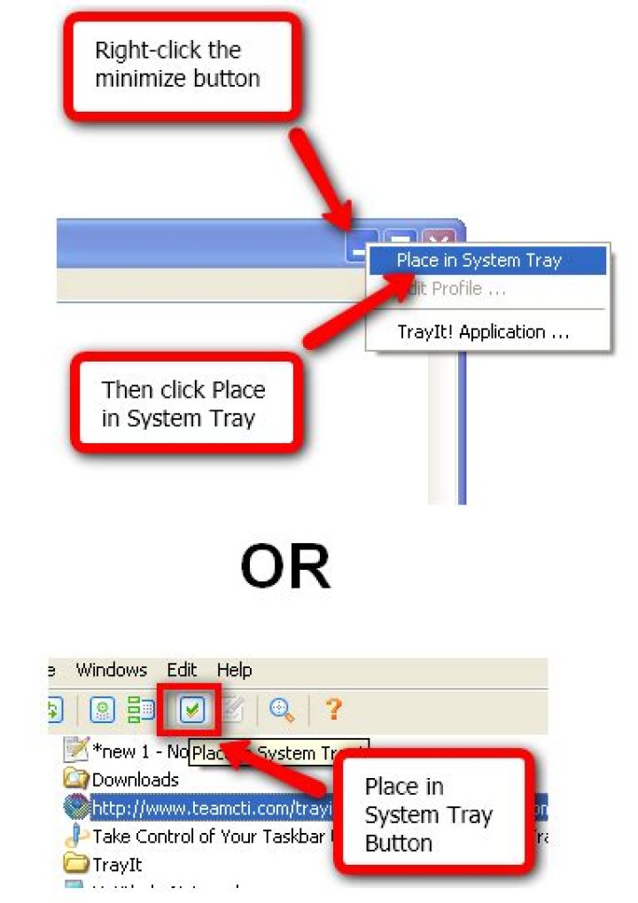 Minimize Programs to System Tray with TrayIt!
