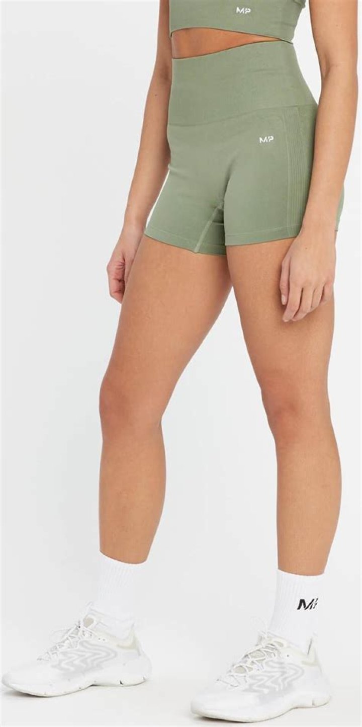 MP Women's Shape Seamless Booty Shorts - Leaf Green Tie Dye