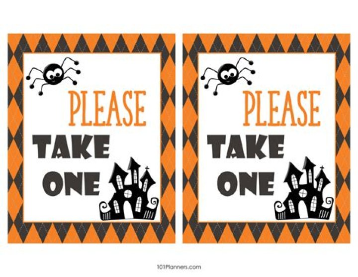 Please Take One Halloween Sign