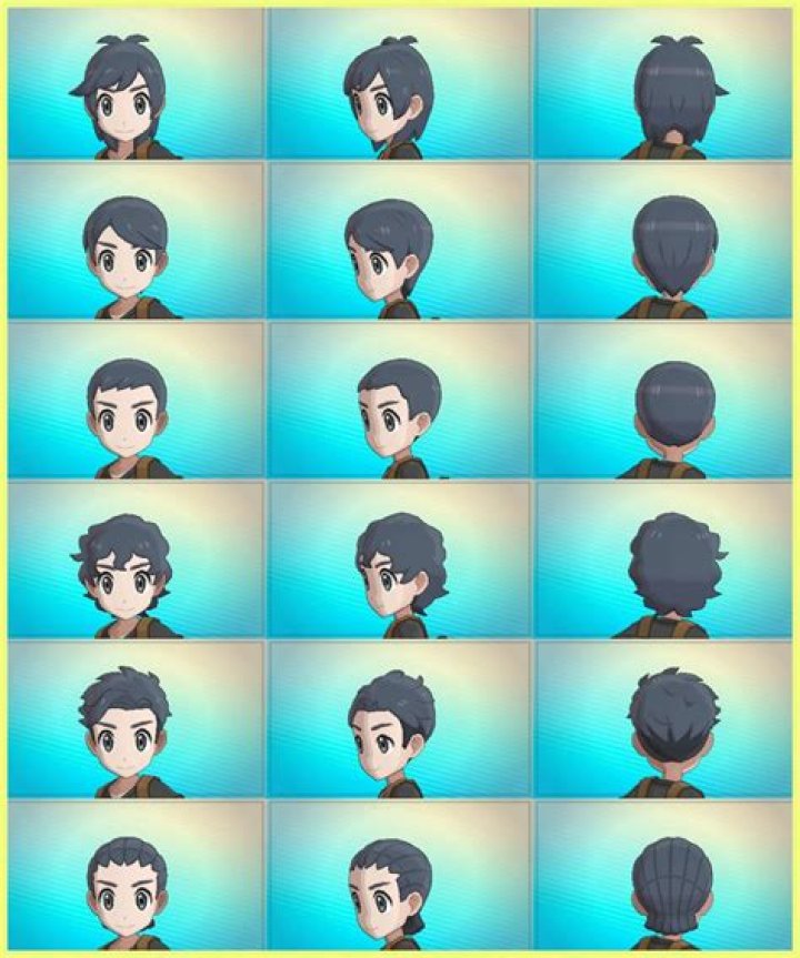 Pokemon Sun & Moon Male Hairstyles