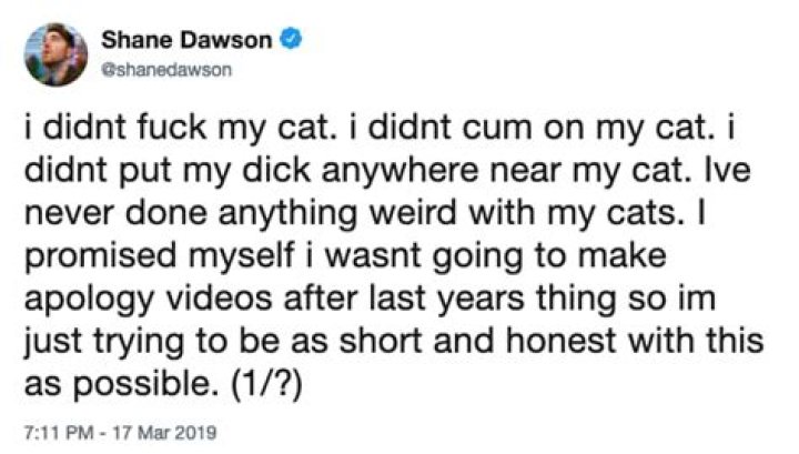 Shane Dawson starts trending after bizarre cat Tweet from 