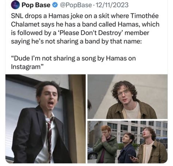 Timothee Chalamet Labeled a Zionist for His Anti-Hamas Joke