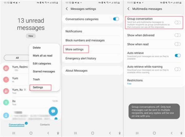 Turn off the Group messaging warning?