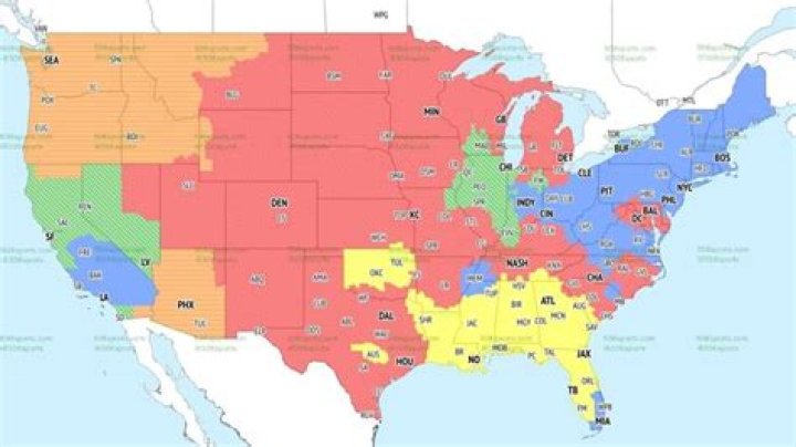 TV schedule, channel, and broadcast details for CBS and Fox