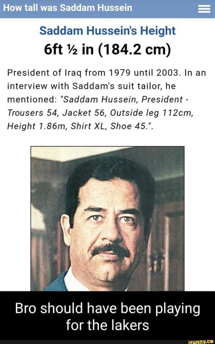 Unveiling Saddam Hussein's Height: Surprising Insights And Untold Stories