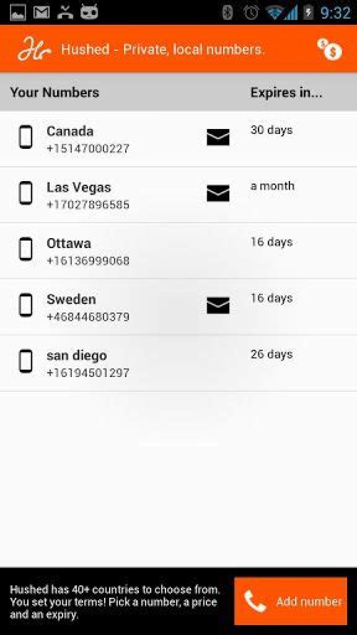 Use Hushed To Create Disposable Phone Numbers In 40 Countries [Android/iOS]