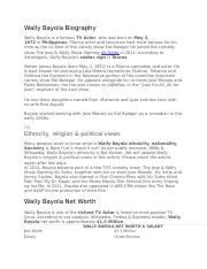 Wally Bayola Biography