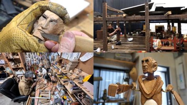 Watch Hidari, a stop-motion anime about a chainsaw-wielding woodcarver