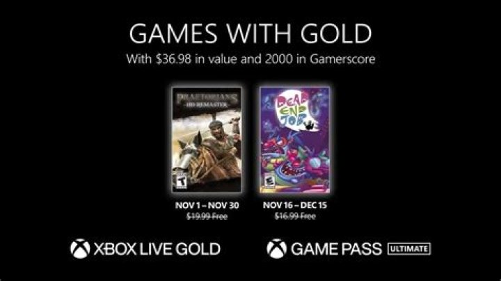 Xbox Games With Gold for November 2021 Announced